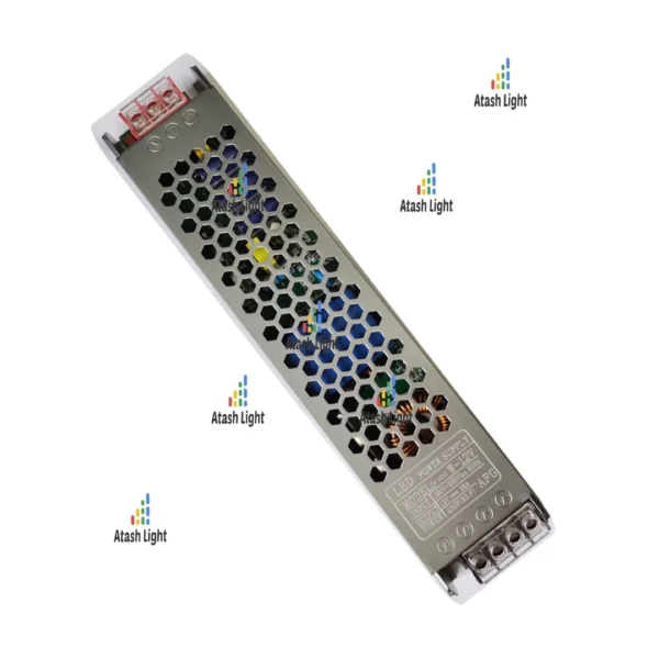 منبع تغذیه درایور LED DC 12 ولت 24 ولت به AC 110 ولت 220 ولت برای نوارهای 60 وات 200 وات 300 وات 400 وات روشنایی فوق العاده نازک (اسلیم) نام محصول: درایور LED / منبع تغذیه / ترانسفورماتور ولتاژ پایین. ولتاژ ورودی: 60 وات / 200 وات / 300 وات / 400 وات: AC185V-265V. ولتاژ خروجی: DC12V یا DC24V (در صورت نیاز خروجی را انتخاب کنید). قدرت: 60W-400W (مشخصات را در صورت نیاز انتخاب کنید). جنس پوسته: پروفیل آلومینیومی دمای کار: -20 ~ 60 ℃. نویز ریپل: <200mv، حالت بی صدا. رعایت ایمنی: FCC / CE / Rohs. راندمان: 60% (60% از توان بار توصیه شده)