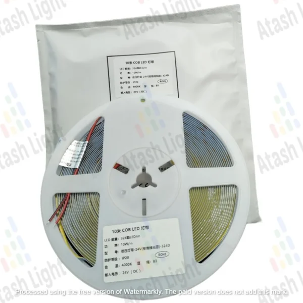 ریسه نواری LED COB 24 ولت – تراکم ۳۲۴ ال‌ای‌دی بر متر | نورپردازی حرفه‌ای با کیفیت بی‌نظیر