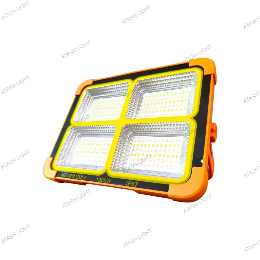 چراغ شارژی / سولار قابل حمل – پروژکتور LED 1000W
