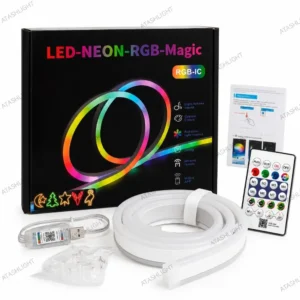ریسه نئون فلکسی RGB فول کالر برنامه پذیر ۵ متر