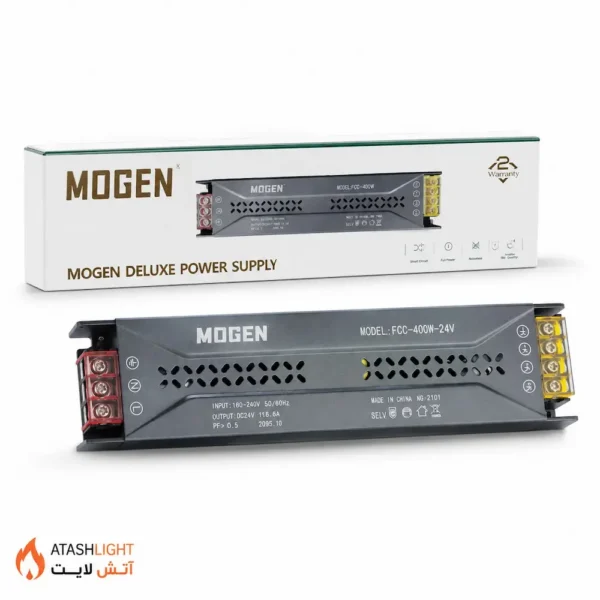 منبع تغذیه اسلیم MOGEN مدل FCC-400W-24V توان 400 وات 24 ولت