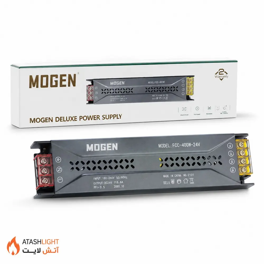 منبع تغذیه اسلیم MOGEN مدل FCC-400W-24V توان 400 وات 24 ولت